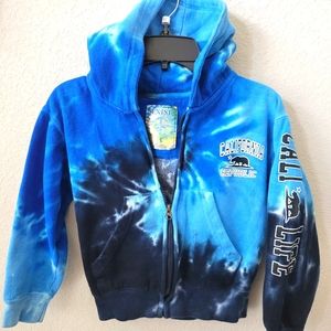 Tie dye Cali life zip up hoodie